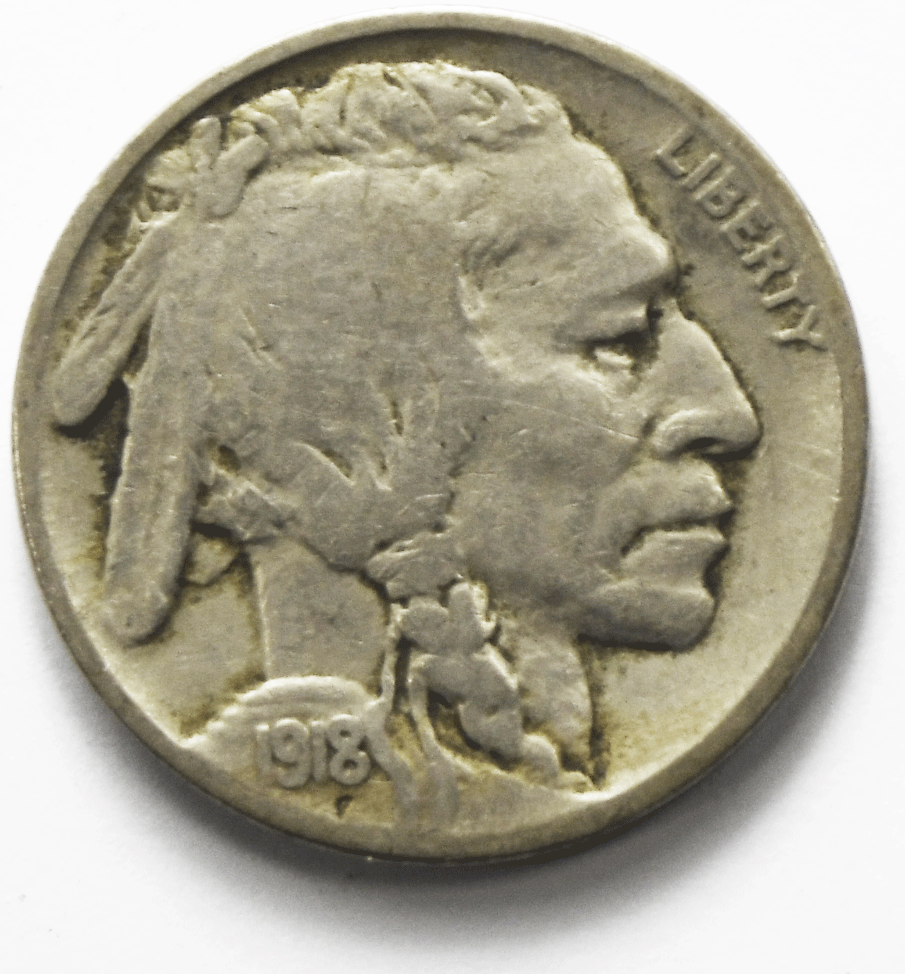 1918 5c Buffalo Nickel Five Cents Philadelphia