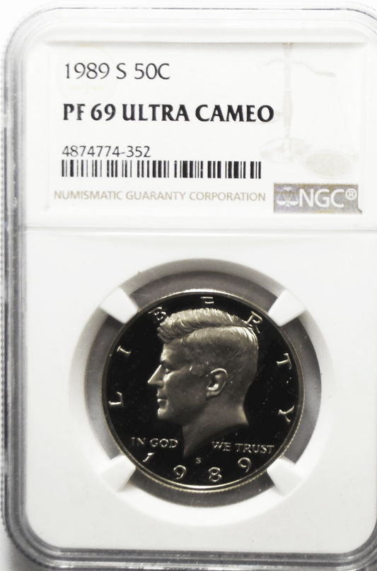 1989 S 50c Kennedy Half Dollar NGC PF69 Ultra Cameo Proof San Francisco