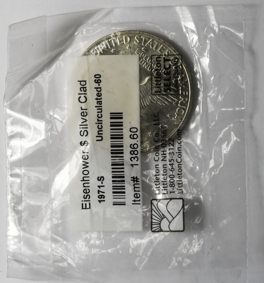 1971 S $1 Eisenhower Silver Dollar Uncirculated San Francisco 1386.60 Littleton