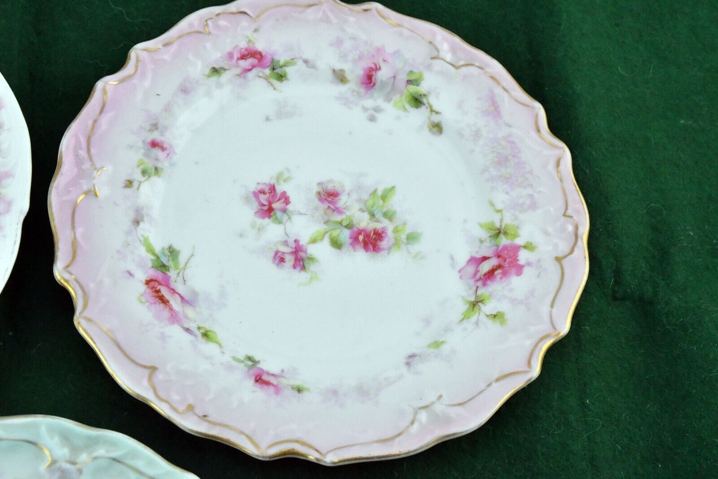 3pc.Floral Butter Plate Set with (1) BBC Racine Bavaria Plate 6"