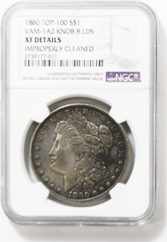 1880 $1 Morgan Silver One Dollar US Coin Philadelphia VAM 1A2 Knob 8 LDS Top 100