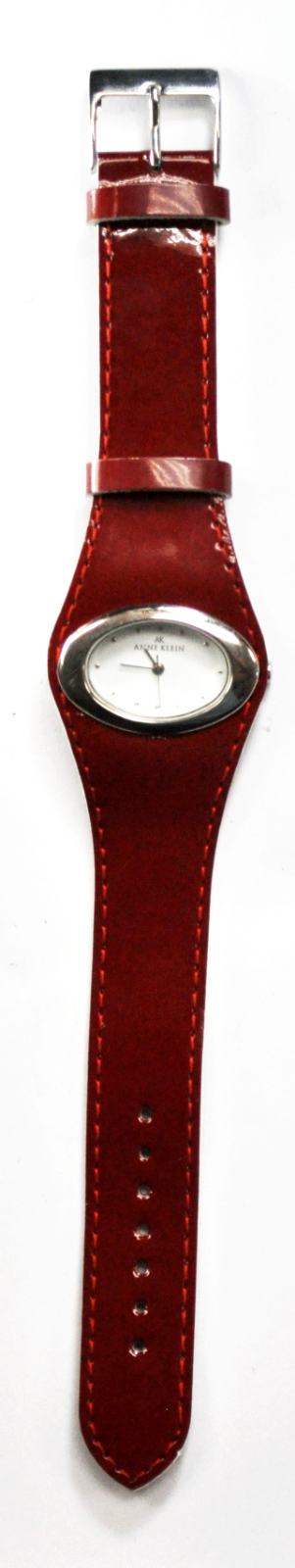 Anne Klein AK Quartz Wristwatch Red Glossy Strap 10/6205 Not Running Great Band