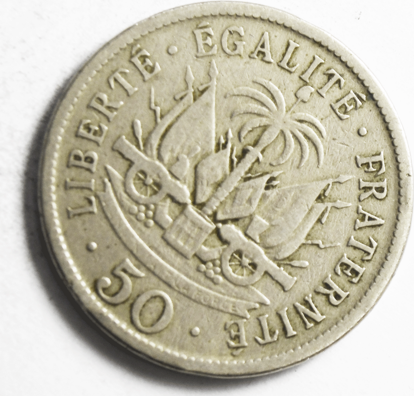 1908 Haiti 50 Centimes KM# 56 Copper Nickel Coin