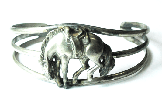 Sterling Silver Carol Felley Bucking Horse Split Cuff Bracelet 16mm 7-1/4" Wrist