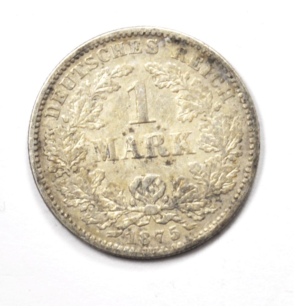 1875 G Germany Empire Silver One Mark Coin KM#7