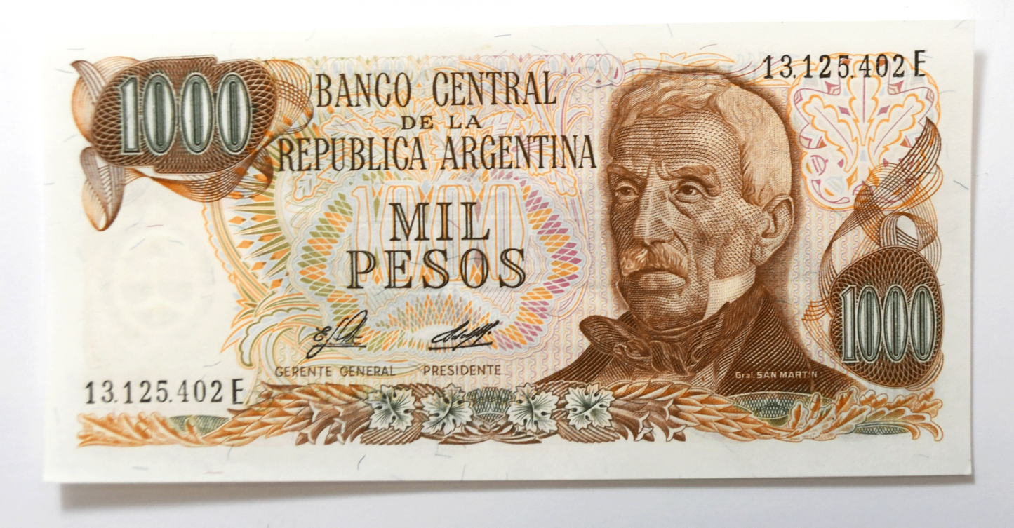 1976-83 Argentina 1000 Pesos Uncirculated Banknote 13.125.402E