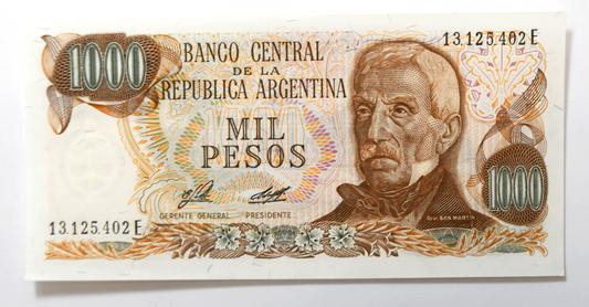 1976-83 Argentina 1000 Pesos Uncirculated Banknote 13.125.402E