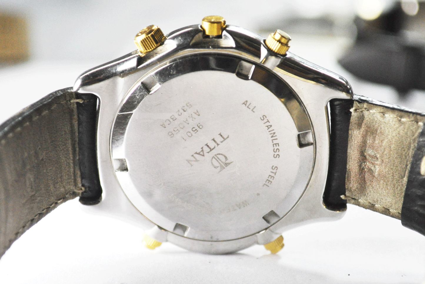 Titan Two Tone Alarm Chronograph Date Wristwatch 42mm Steel WR 100m Quartz