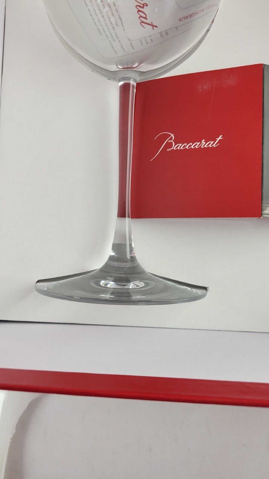 Baccarat Crystal 9 5/8" tall Grand Bordeaux Wine Glasses Set of 2 signed Boxed