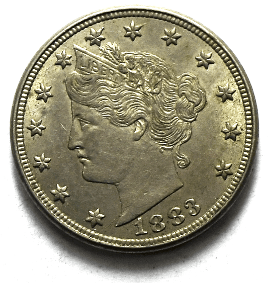 1883 No Cents 5c V Liberty Nickel Five Cents Rare US Philadelphia AU