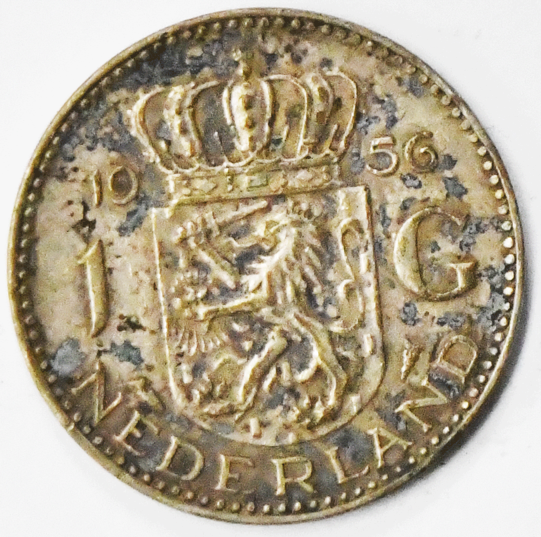 1956 1G Netherlands One Gulden Silver Coin KM# 184