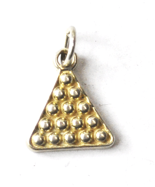 Sterling Silver SJC Sundancer Triangle Dot Cluster Charm 16mm x 14mm Pool Rack