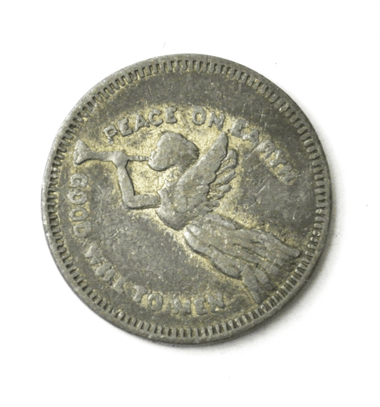 WWI Peace on Earth Good Will To Men Angel Trumpet Medal Token 31mm Rare