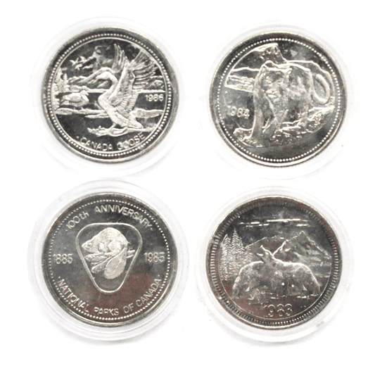 1983-86 Canada $1 Trade 4 Tokens 34mm Jasper Goose National Parks