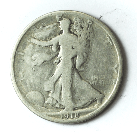 1918 S 50c Walking Liberty Silver Half Dollar Fifty Cents San Francisco