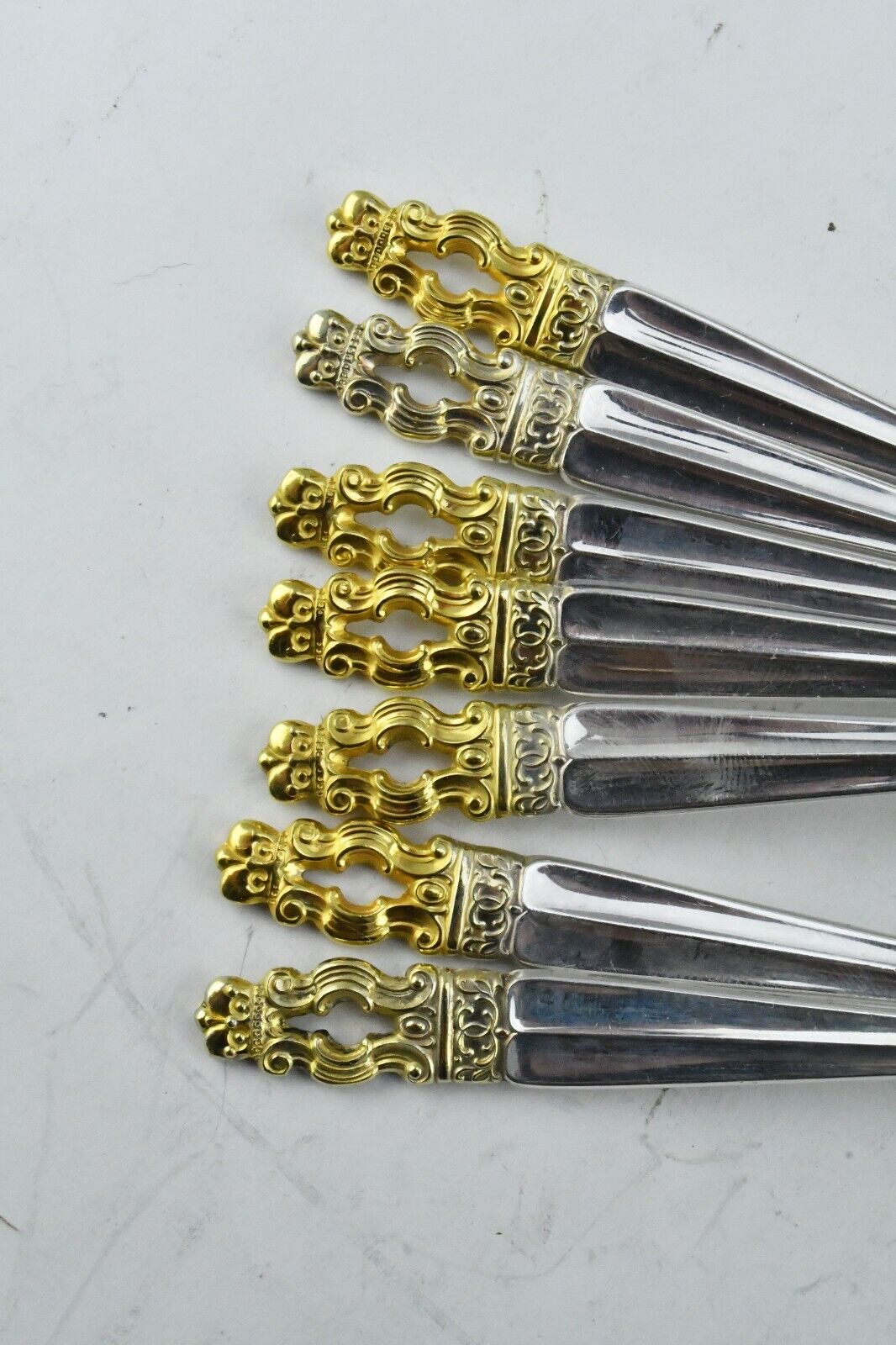 14pc. Hispana-Sovereign "Gold" by Gorham Sterling Desser Teaspoons 17.5oz