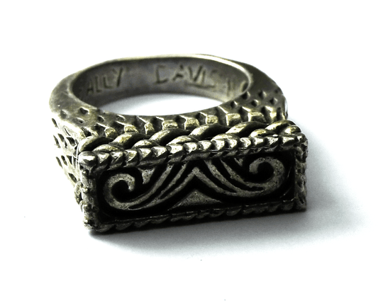 Sterling Silver Sally Davison Square Weave Strawberry 7mm Ring Size 7