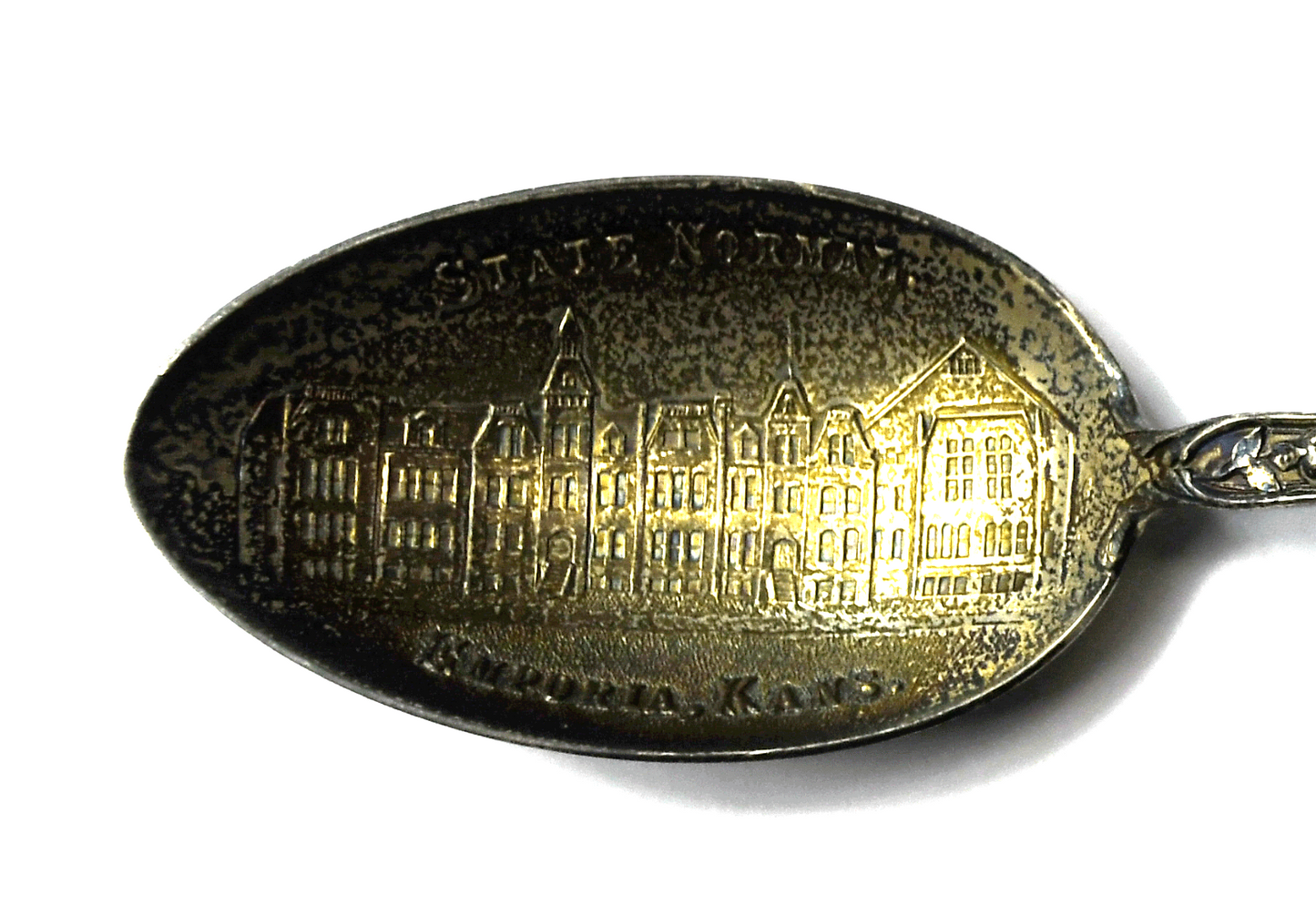 Sterling Kansas Normal Antique Emporia Kansas College Souvenir Spoon 5-3/8"