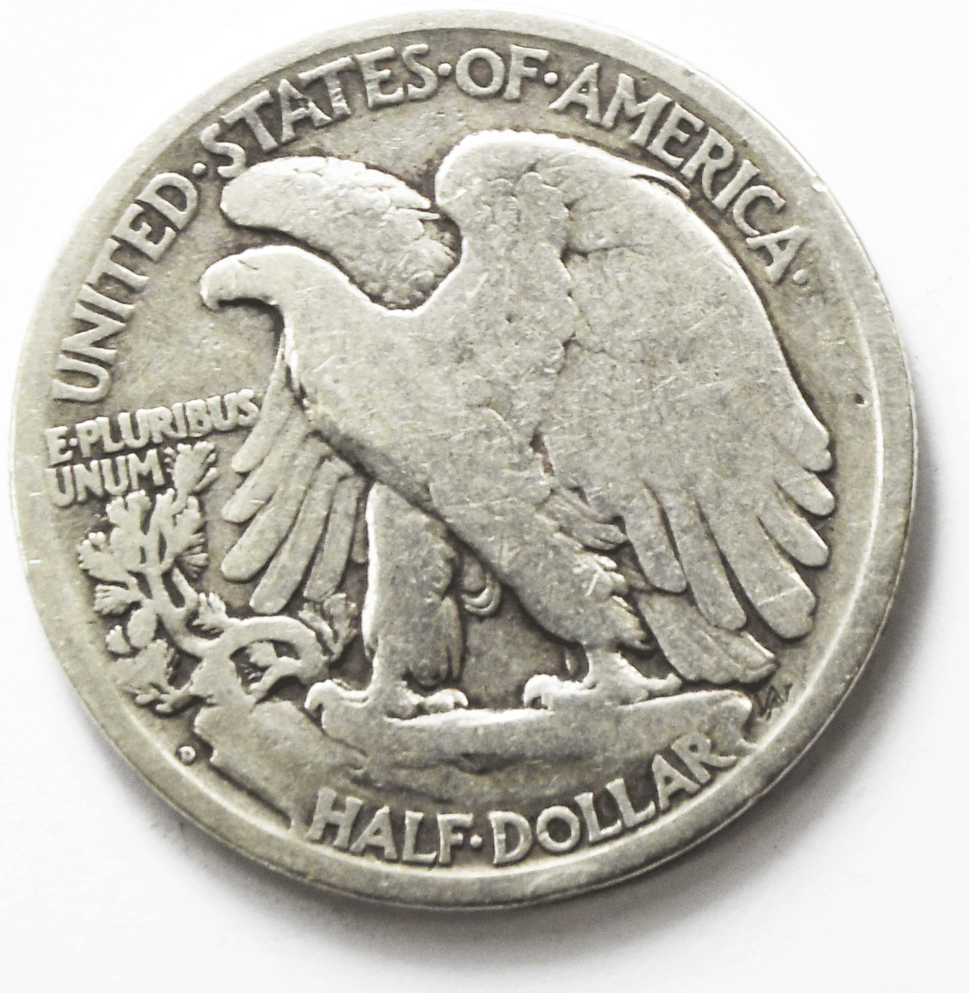1917 DR 50c Walking Liberty Silver Half Dollar Fifty Cents Denver Reverse