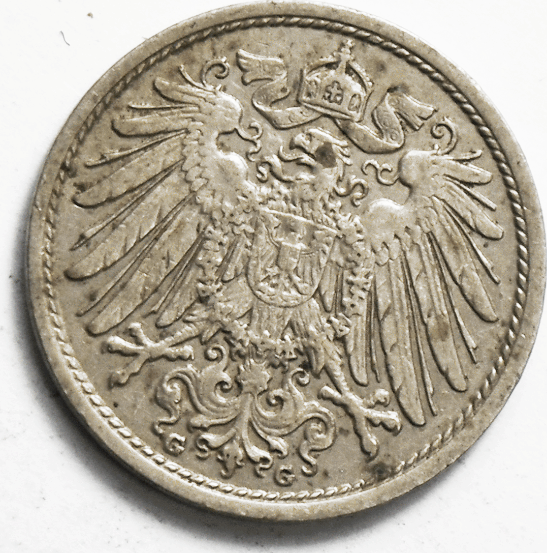 1907 G Germany  Empire 10 Ten Pfennig KM# 12