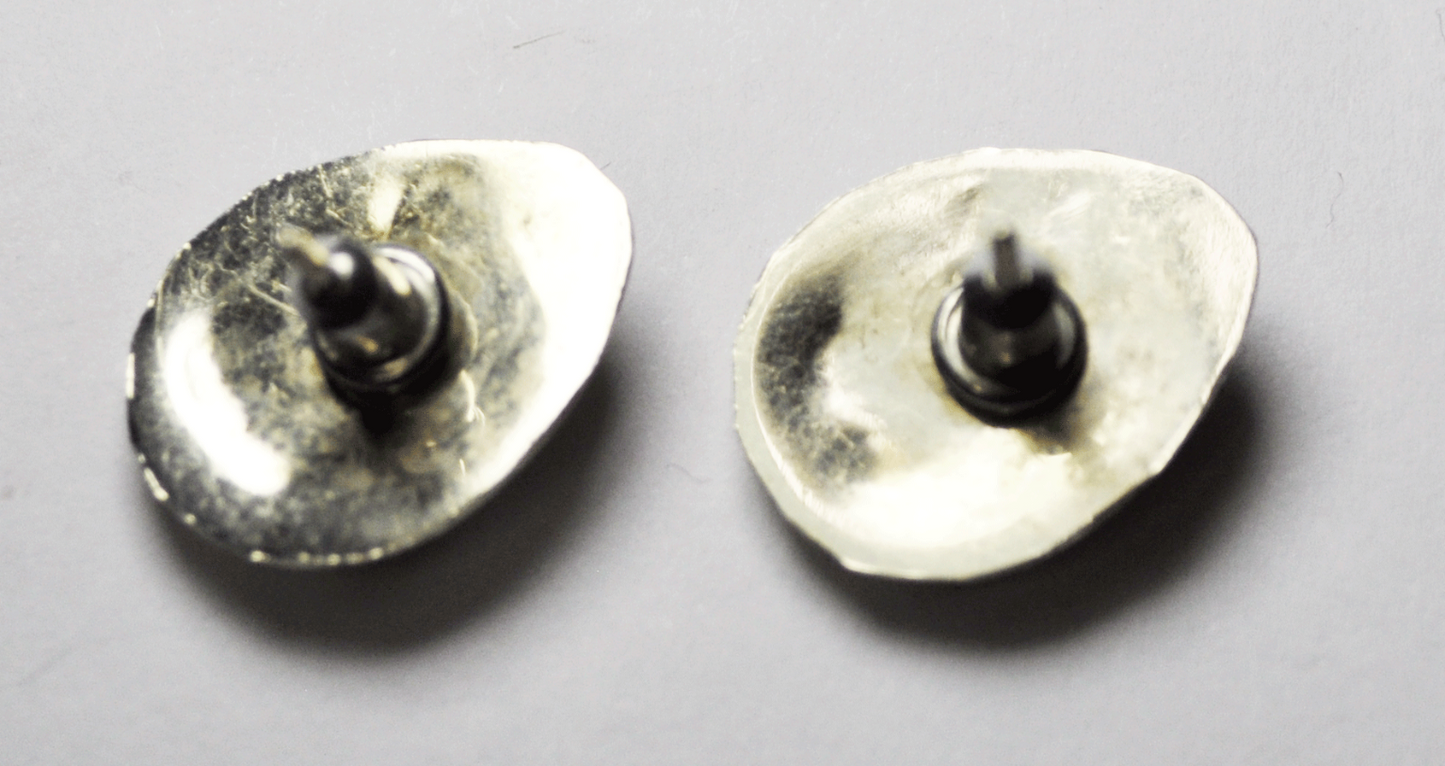 Sterling Silver Turquoise Bear Claw 17mm Teardrop Hollow Earrings Pierced