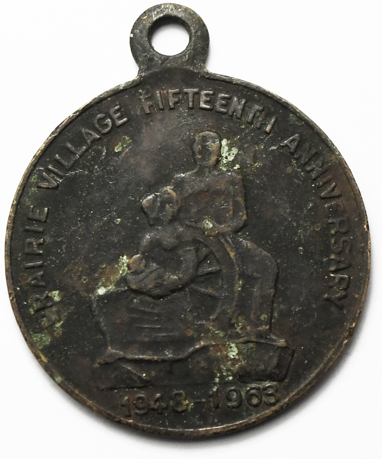 1963 Prairie Village Kansas 15 Year Anniversary Medal 36mm x 38mm