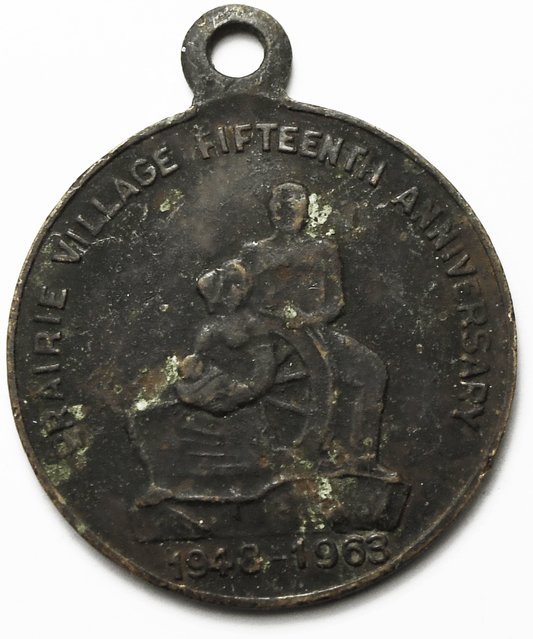 1963 Prairie Village Kansas 15 Year Anniversary Medal 36mm x 38mm