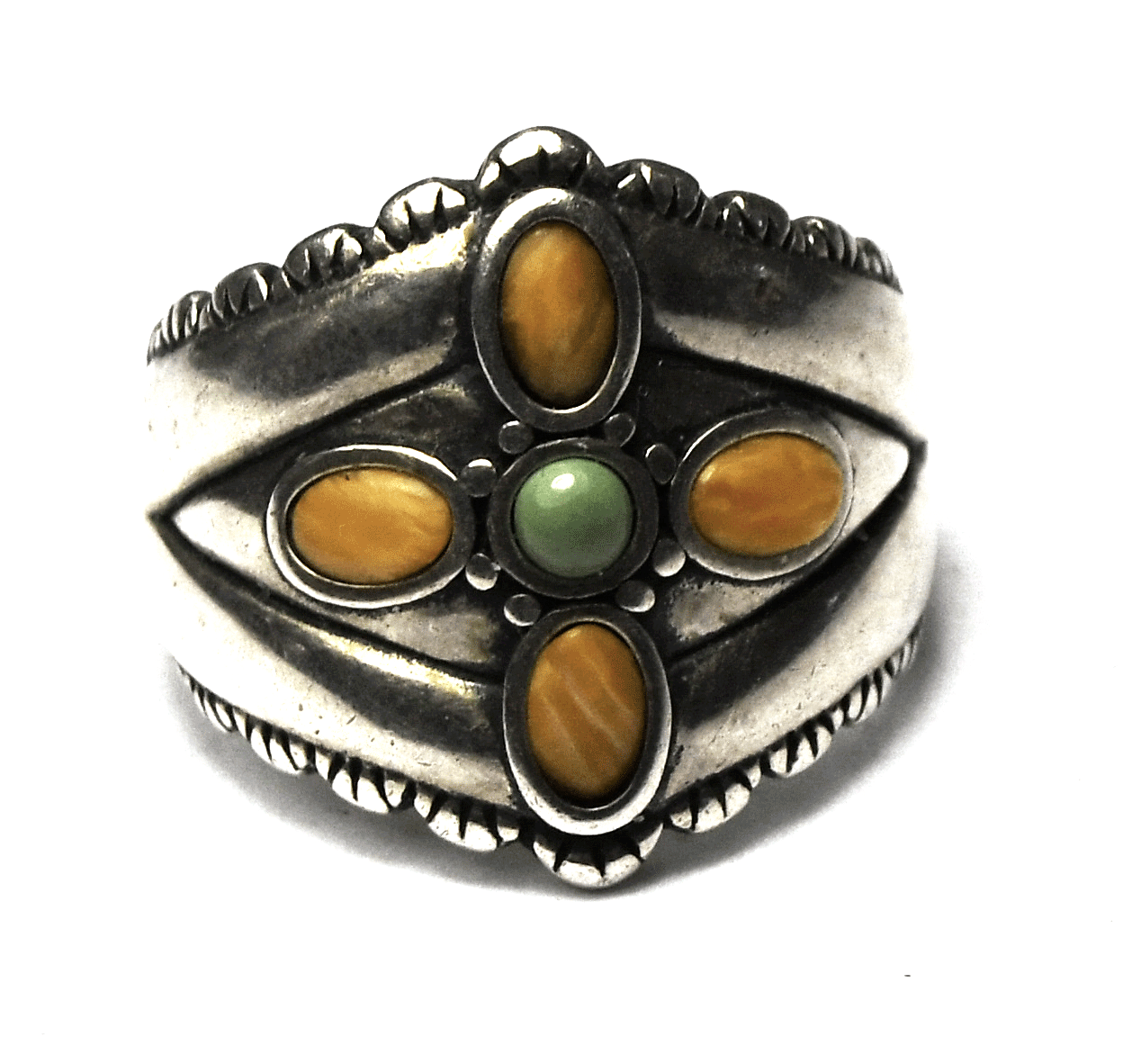 Sterling Silver Waldeck Johnson Spiny Oyster Ring 20mm Size 8