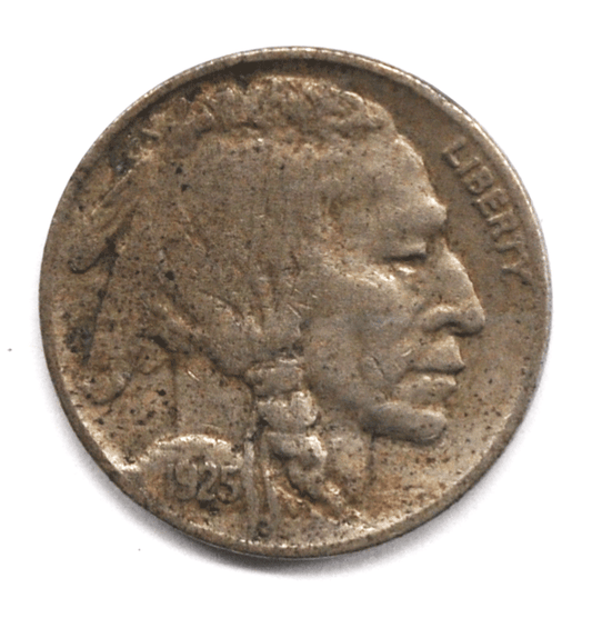 1925 S 5c Buffalo Nickel Five Cents US San Francisco Rare VF