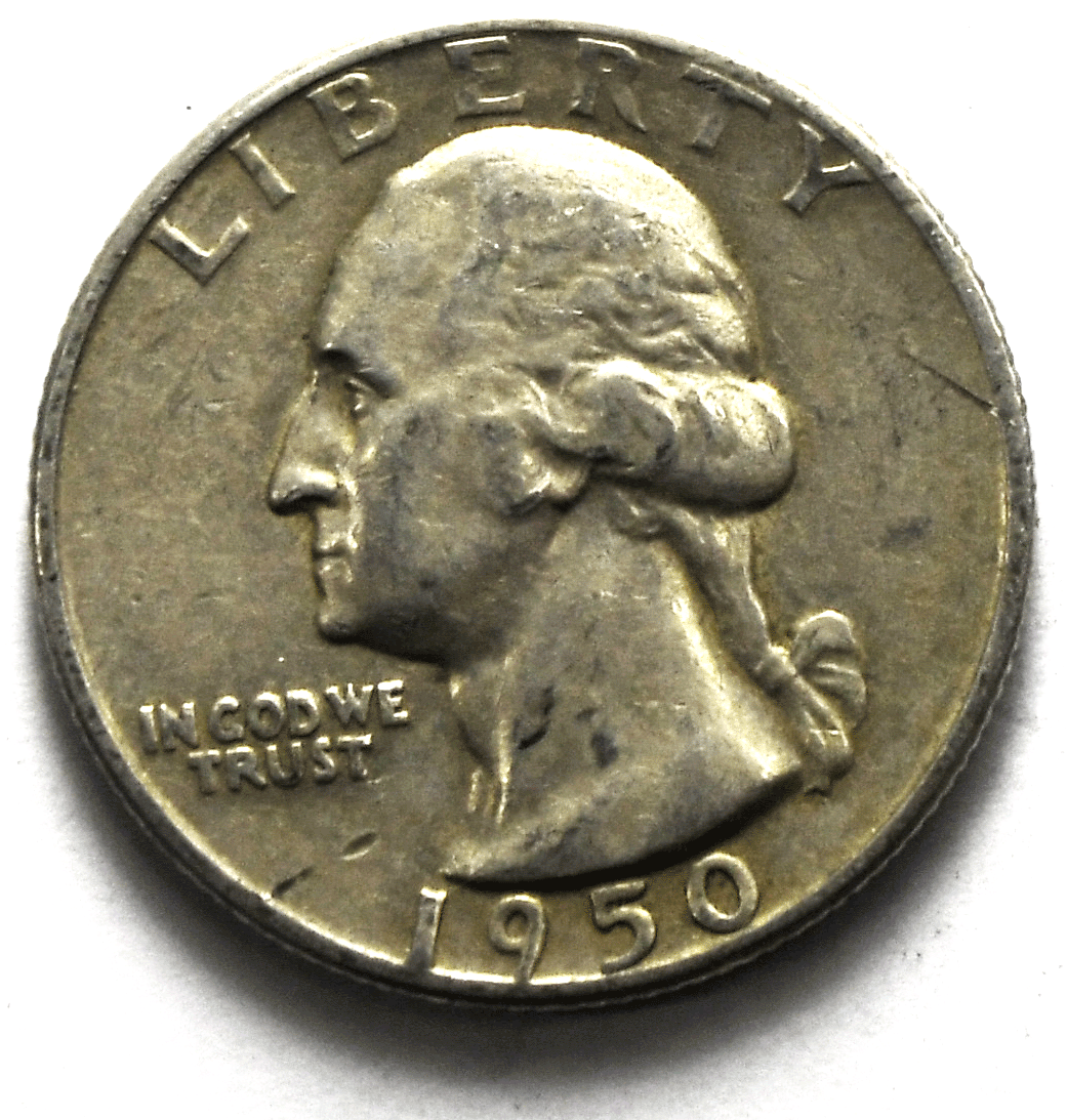 1950 D/S 25c Washington Silver Quarter Dollar Denver FS-601