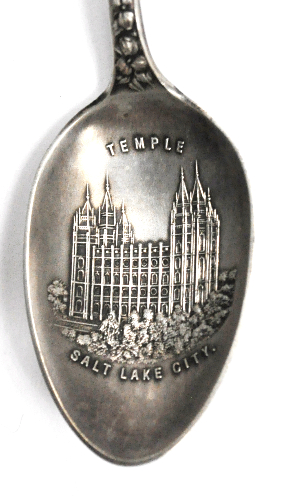 Sterling Silver Salt Lake City Temple Utah Moroni Souvenir Spoon 6"