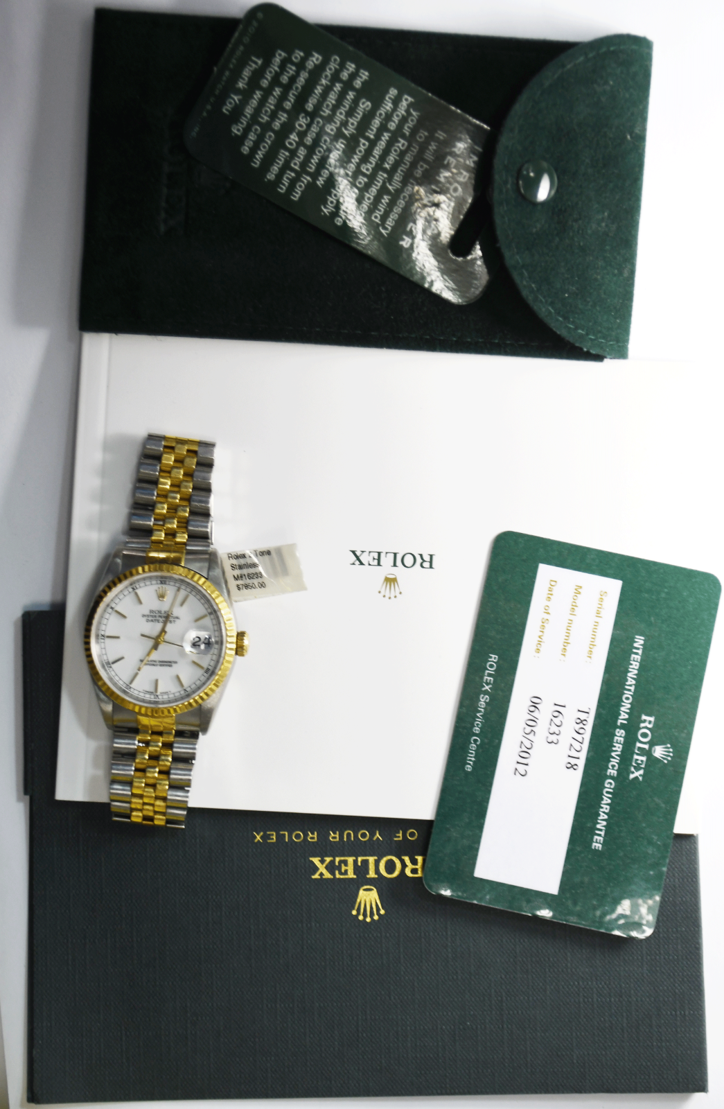 1996 Men's Rolex Datejust 16233 White Stick Dial 36mm 18k Jubilee Band 3135