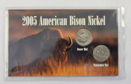 2005 P & D American Bison Nickel Coin Set From First Commemorative Mint