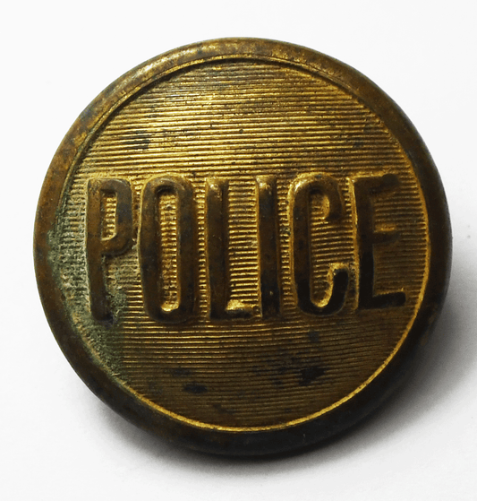 Vintage Police Round Brass Domed Button 25mm Caunt & Son New York