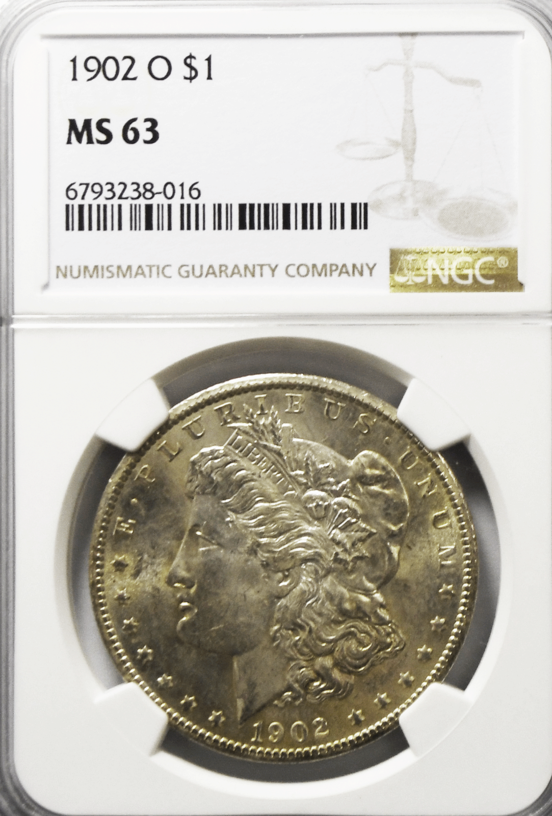 1902 O $1 Morgan Silver Dollar MS63 NGC Uncirculated New Orleans