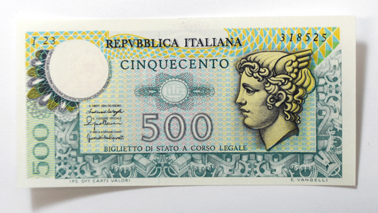 1974 500 Five Hundred Lire Uncirculated Banknote 318525