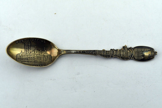 Milwaukee Wisconsin Post Office Sterling Souvenir Spoon City Hall Library Gimbel