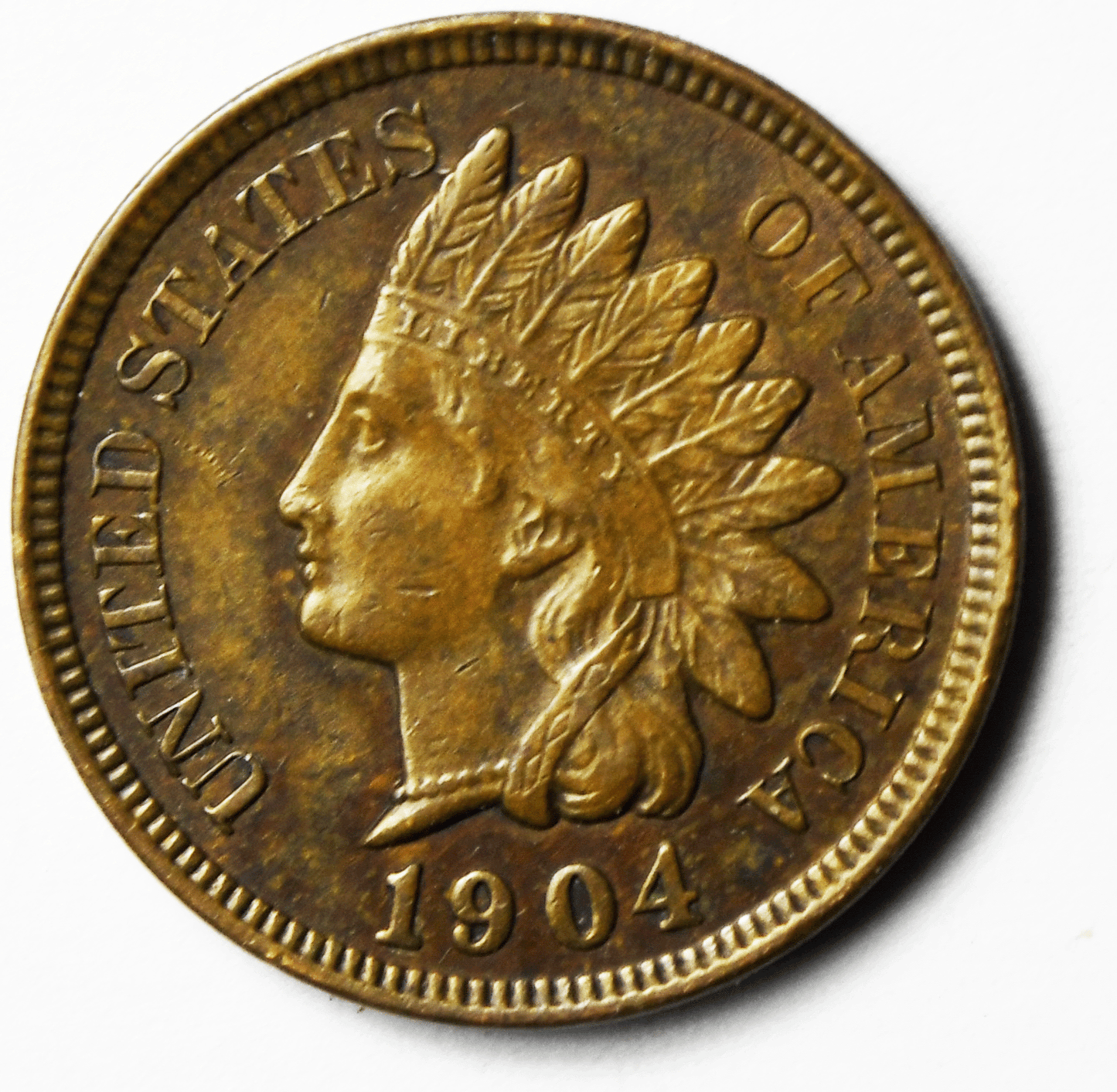 1904 1c Indian Head Penny One Cent US Philadelphia AU