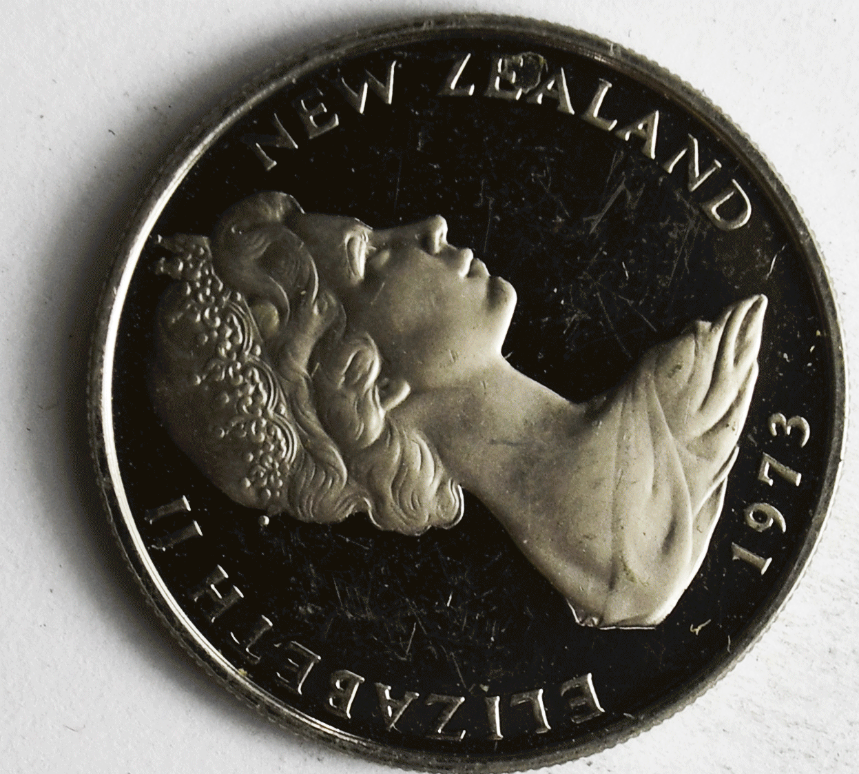 1973 New Zealand Proof 10 Ten Cents KM# 41.1 Only 8,000 Minted