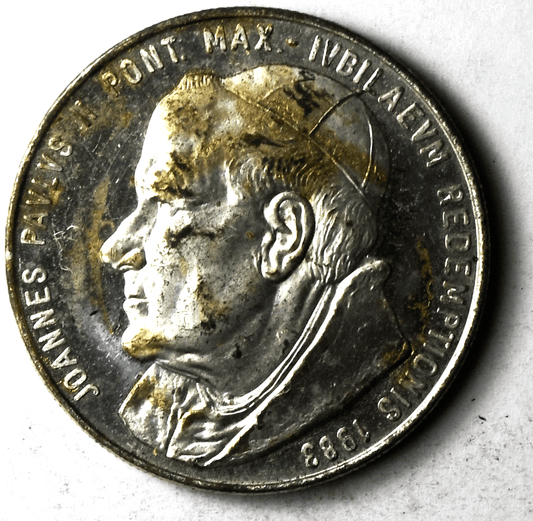 1983 St Peters Square Basilica JOHANNES PAVLVS II Roma Silver Vatican Medal 34mm