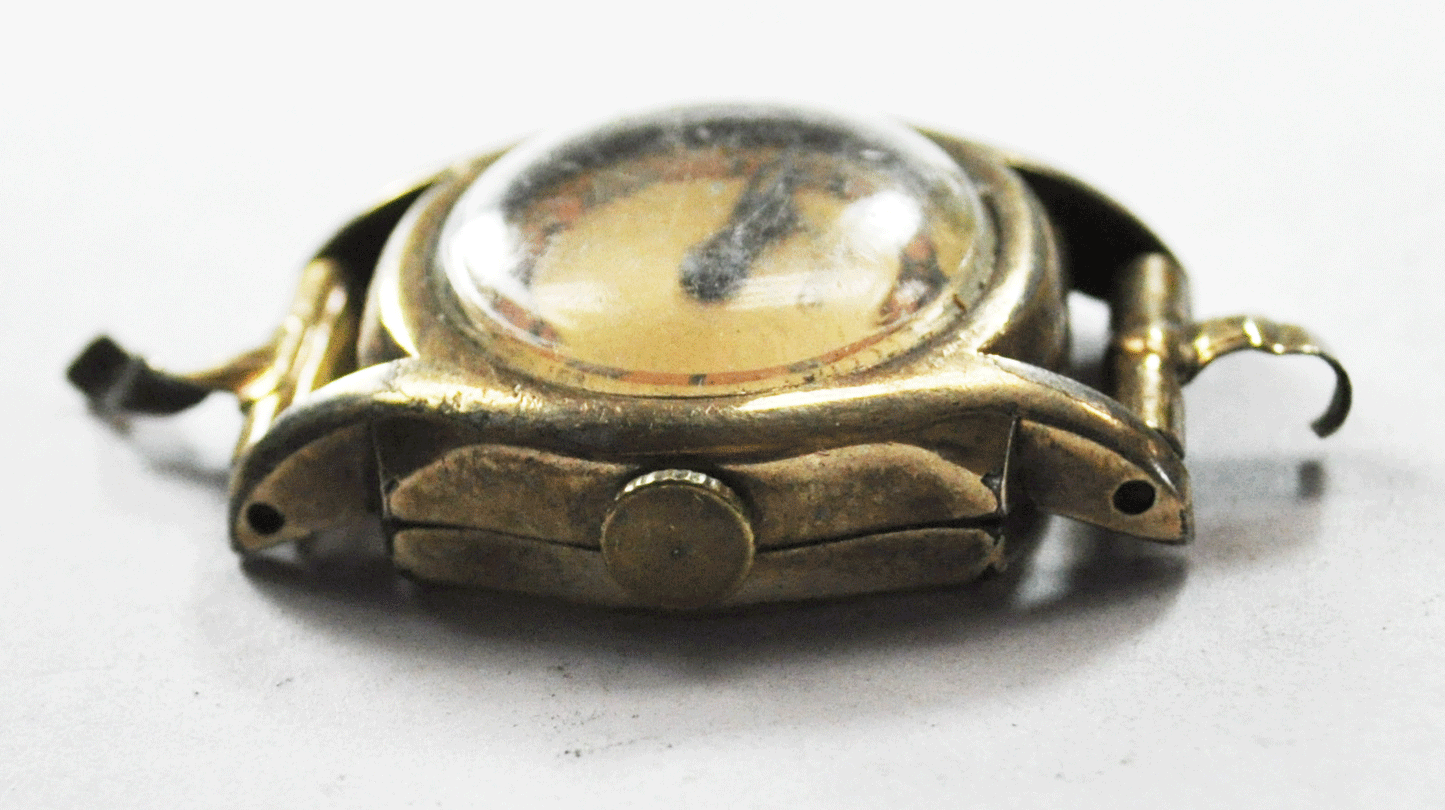 Vintage Liban Swiss Manual Wind Wristwatch RGP Red & Copper Dial Not Running
