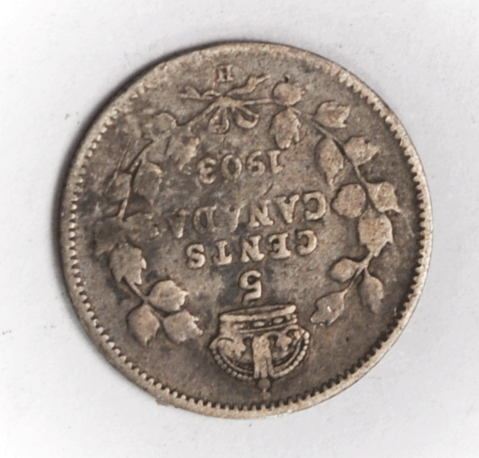 1903 Canada 5c Silver Five Cents KM# 13