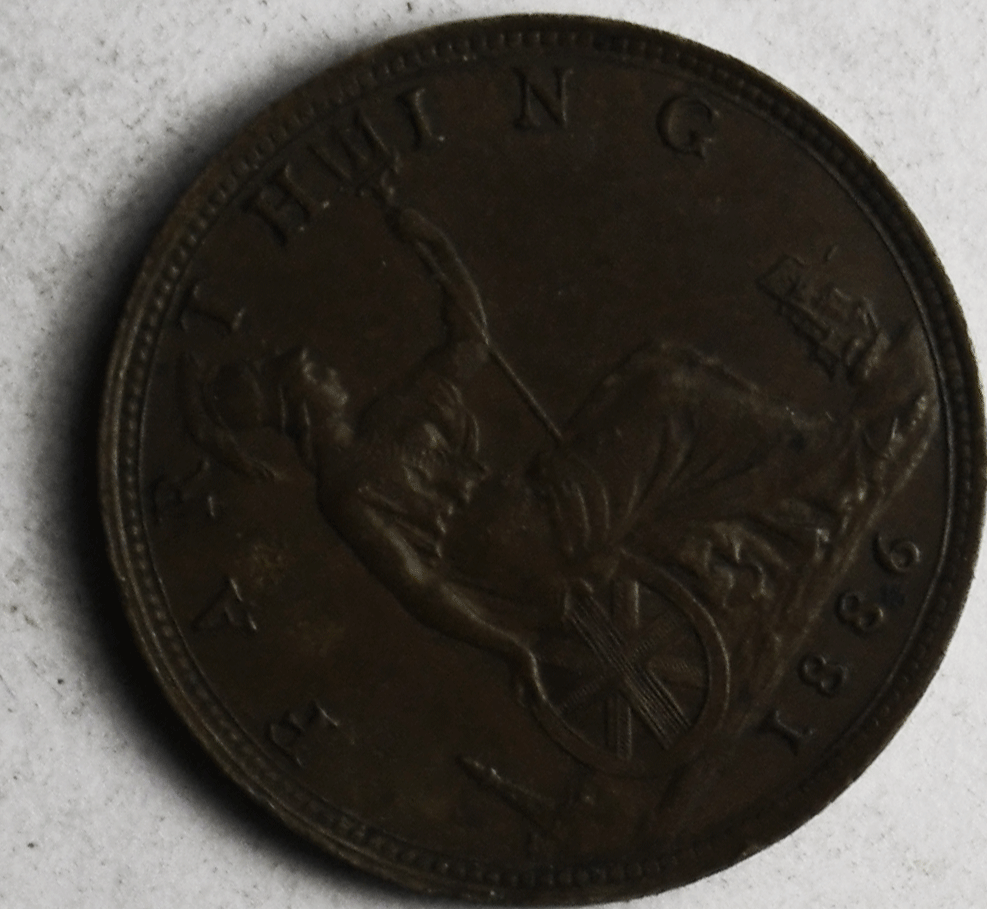 1886 Great Britain Farthing KM# 753 Bronze Coin
