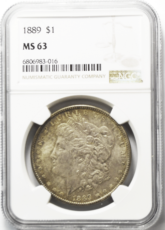 1889 $1 Morgan Silver Dollar MS63 NGC Uncirculated Philadelphia