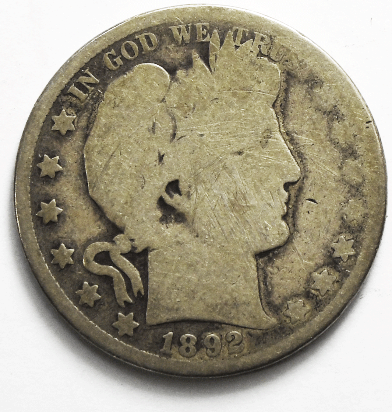 1892 O 50c Barber Silver Half Dollar Fifty Cents US New Orleans Rare