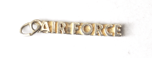 Sterling SJC Sundancer The Word AIR FORCE Charm 28mm x 4mm