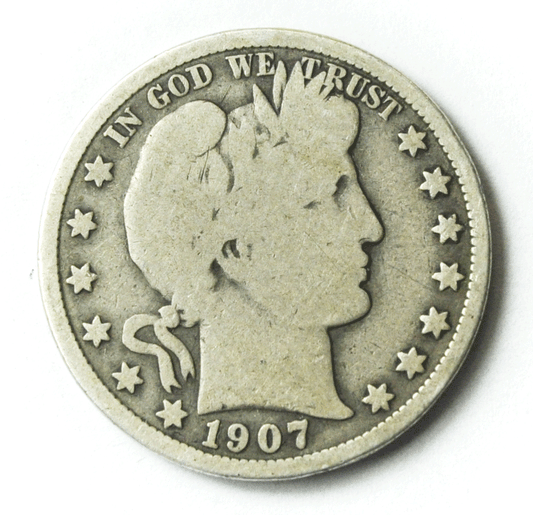 1907 50c Barber Silver Half Dollar Rare Fifty Cents US Philadelphia