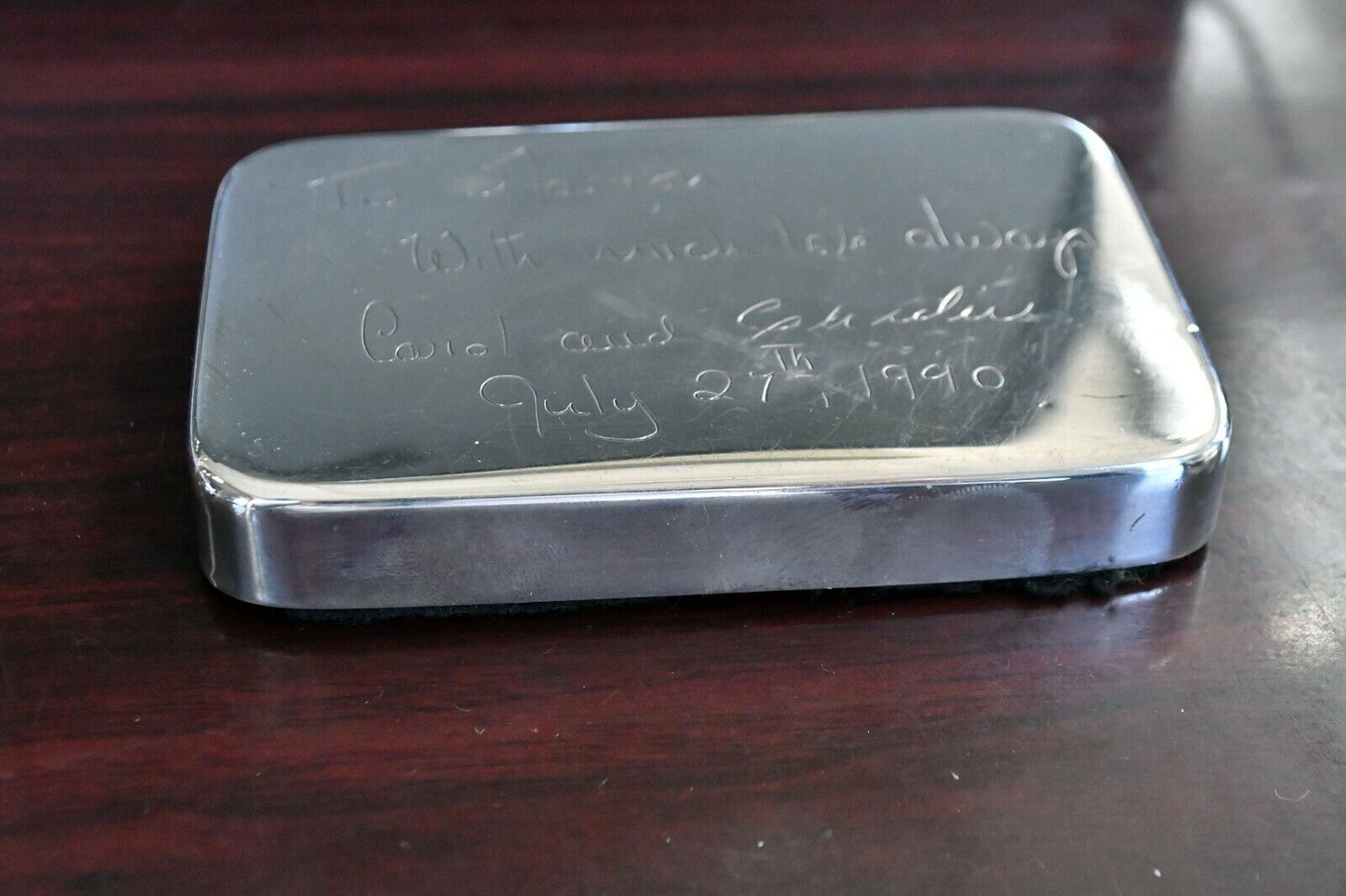 Tiffany & Co. Sterling Silver 925-1000 Vintage Heavy Paperweight 4" x 2 3/4"
