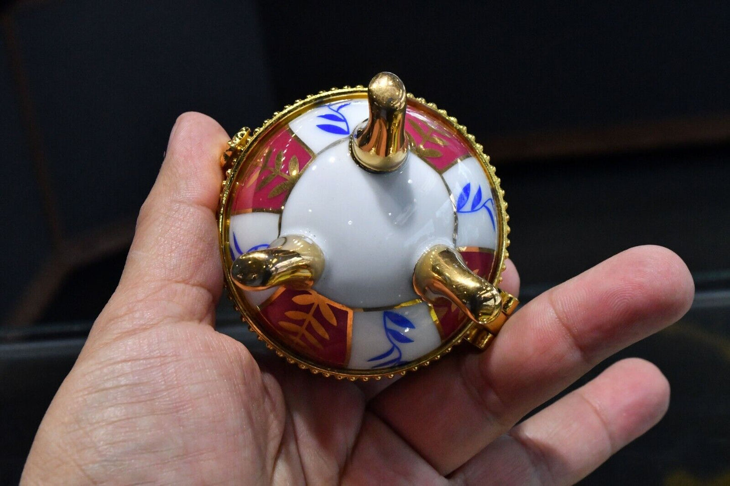 Classic Collectable Porcelain Hand Painted Egg Jewelry Box with Original Box