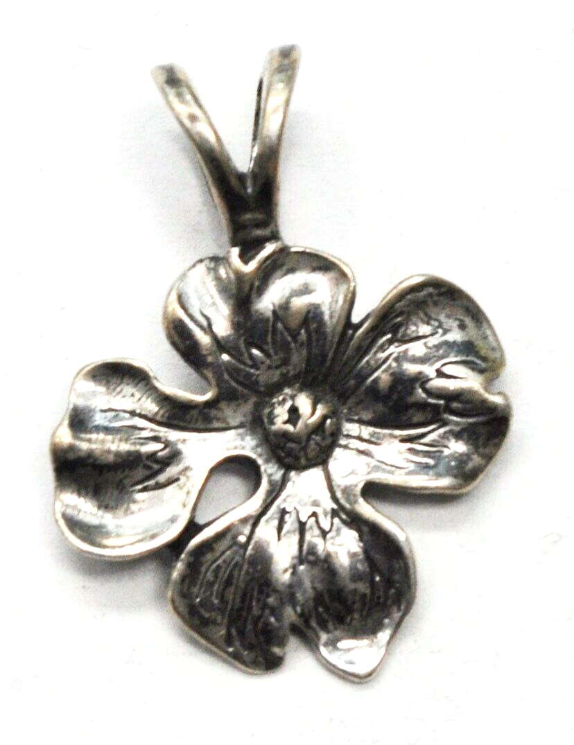 Sterling Silver Shube Flower Pendant 31mm x 22mm